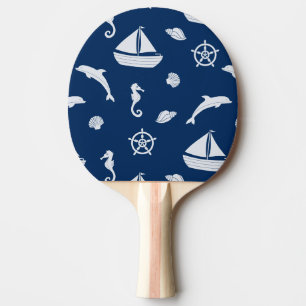 Sailboat & Marine Life Pattern Tischtennis Schläger