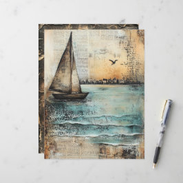 Sailboat Mixed Media Junk Journal-Seite