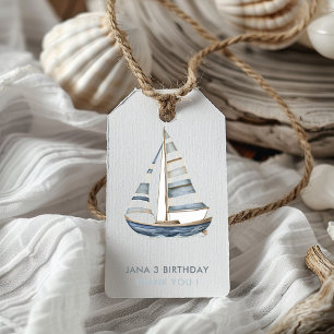 Sailboat Nautic Birthday I Geschenkanhänger
