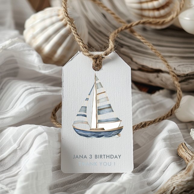 Sailboat Nautic Birthday I Geschenkanhänger (Von Creator hochgeladen)