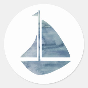 Sailboat Nautical Ocean Party Danke Stickers