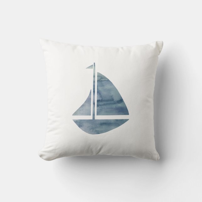 Sailboat Nautical Pillow Kissen (Vorderseite)