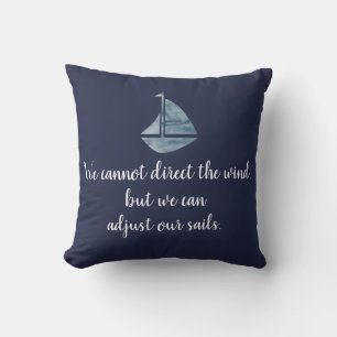 Sailboat Navy Blue Adjust Segel Nautische Pillow Kissen