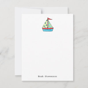Sailboat Note Cars Mitteilungskarte