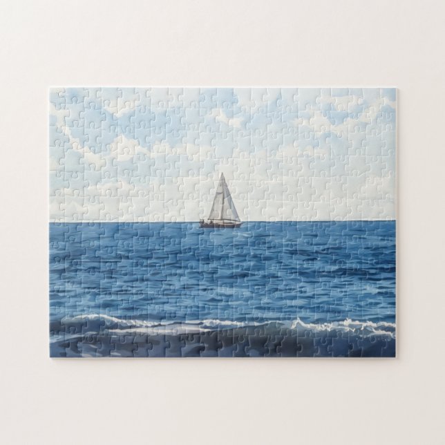 Sailboat Ocean Art Puzzle (Horizontal)