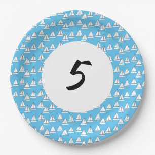Sailboat Party Fünfter Geburtstag Pappteller