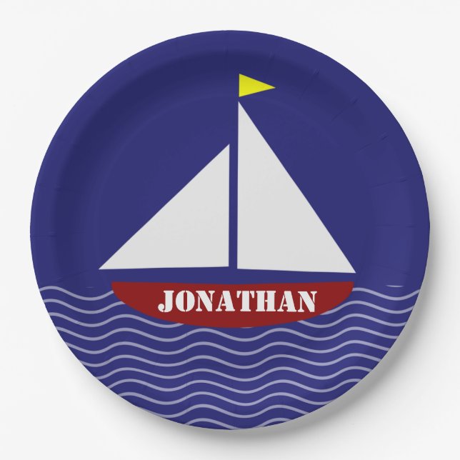Sailboat Sailing Design Paper Teller (Vorderseite)