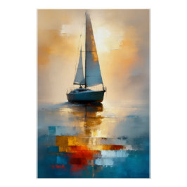 Sailboat Seascape Wall Art  Poster