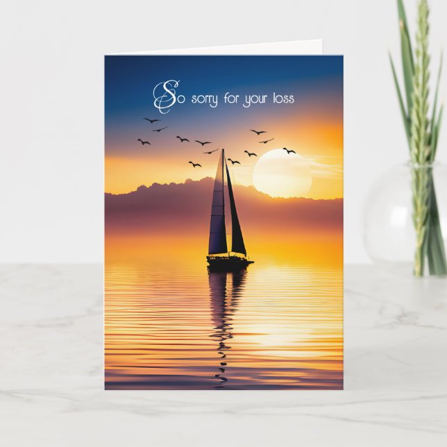Sailboat Silhoutte am Sunset Beileid Karte (Vorderseite)