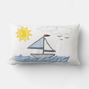 Sailboat Sketch Digitale Kunst Lendenkissen