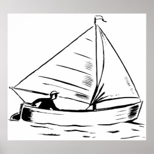 Sailboat Sketch Poster