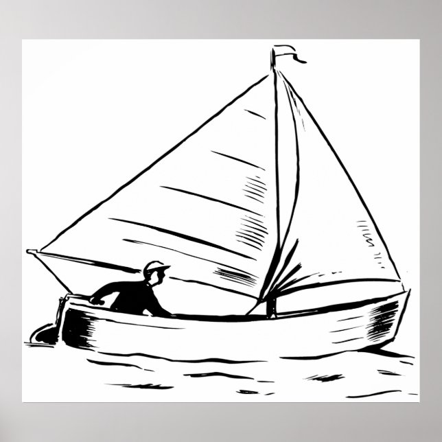 Sailboat Sketch Poster (Vorne)