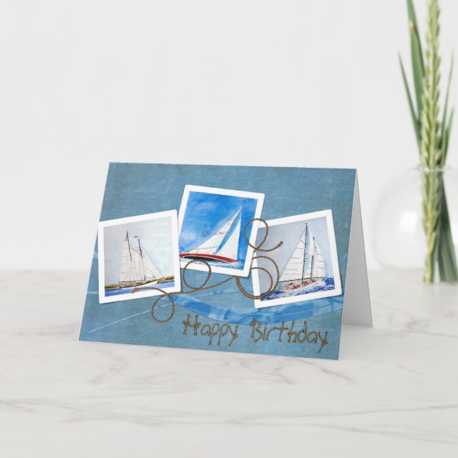 Sailboat Snapshots zum Geburtstag Karte (Vorderseite)