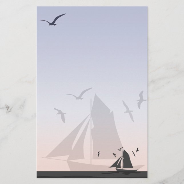 Sailboat Stationery Briefpapier (Vorderseite)