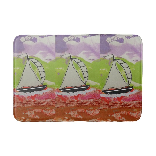 Sailboat Striping Jib Badematte (Vorderseite)
