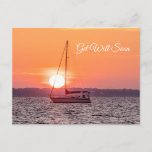 Sailboat Sunrise gut bald erhalten Postkarte
