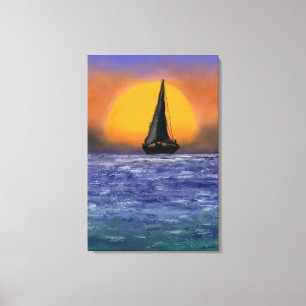 Sailboat Sunset Canvas Print - Malerei Leinwanddruck