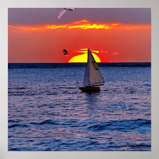 Sailboat Sunset in Florida Poster (Vorne)