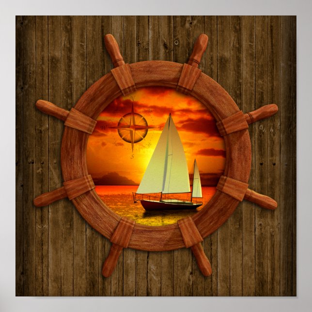 Sailboat Sunset Poster (Vorne)