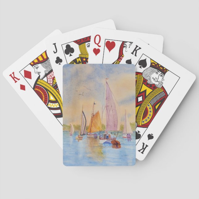 Sailboat Sunset Sailing Notebook Spielkarten (Rückseite)
