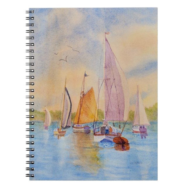 Sailboat Sunset Segelboot Notizblock (Vorderseite)