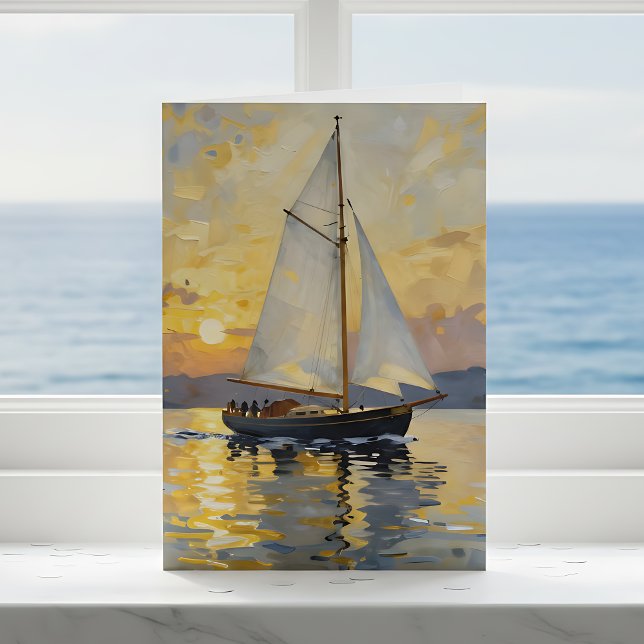 Sailboat Themed Happy Birthday Karte (Von Creator hochgeladen)