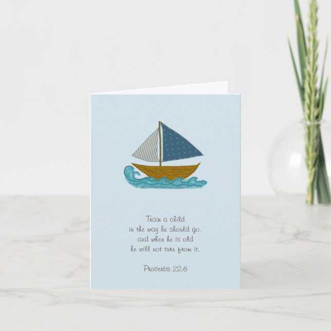 Sailboat Train a Child Scripture Danke Lehrer (Vorderseite)