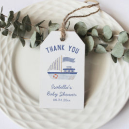 Sailboat Vielen Dank Boy Baby Dusche Geschenkanhänger