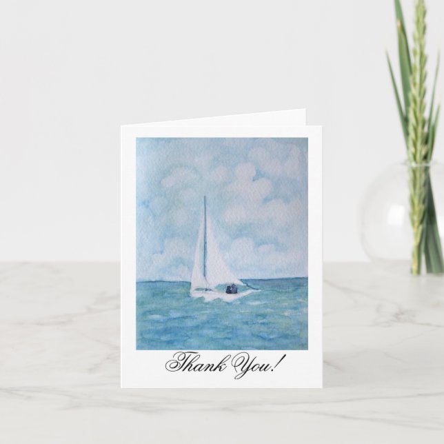Sailboat Vielen Dank Dankeskarte (Vorderseite)