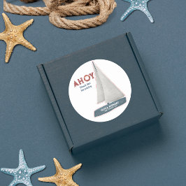 Sailboat Vielen Dank Nautical Baby Dusche Runder Aufkleber