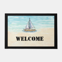 Sailboat Welcome Door Mat
