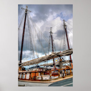 Sailboats Are Docked In The Key West Harbor Poster