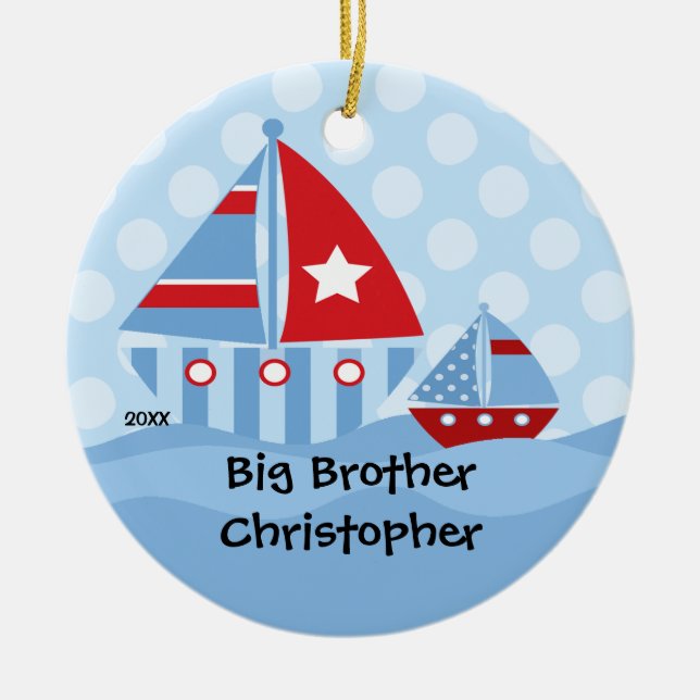Sailboats Big & Little Brother Weihnachtsschmuck (Vorne)