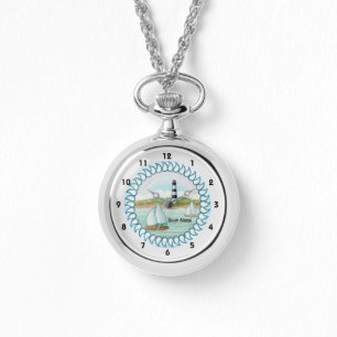 Sailboats Lighthouse Armbanduhr