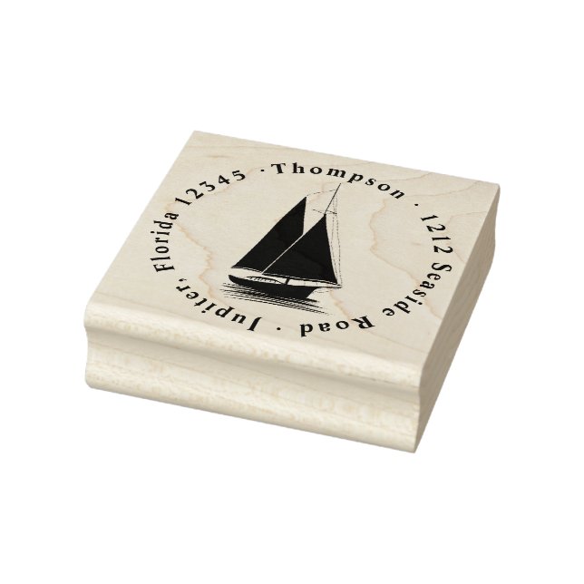 Sailboats Name der nautischen Familie mit Adresse Gummistempel (Stempel)