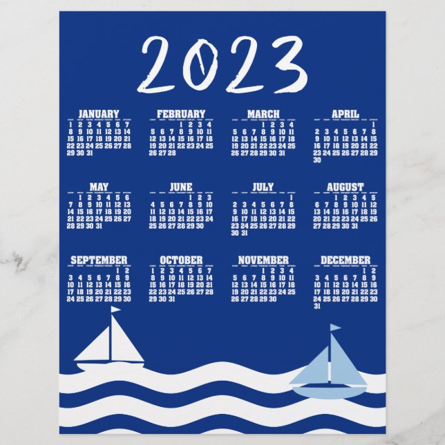Sailboats-Tageskalender 2023 Flyer (Vorne)