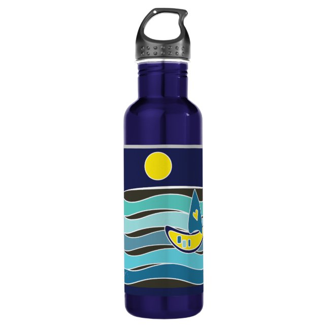 SAILBOOT BLUE OCEAN SUN FLASCHE EDELSTAHLFLASCHE (Vorderseite)