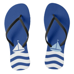 Sailboote Day Custom Flip Flops