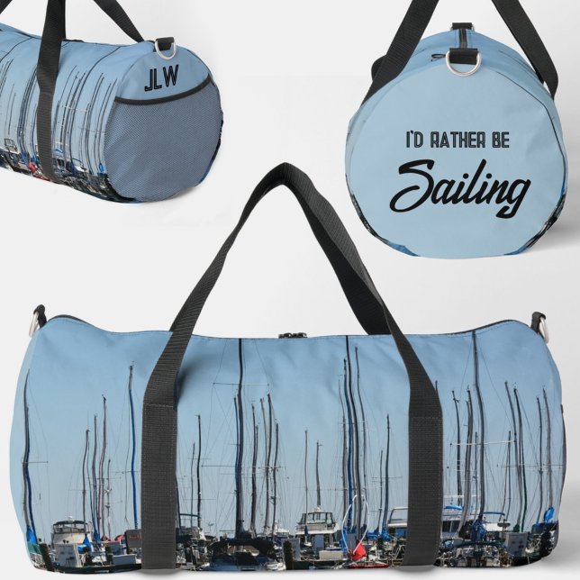 Sailboote Nautical Marina Sailing Blue Duffle Bag (Von Creator hochgeladen)