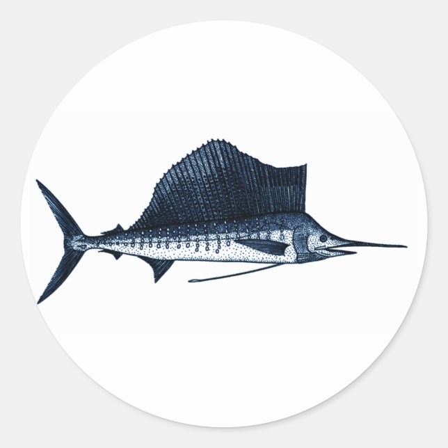 Sailfish-Logo Runder Aufkleber (Vorderseite)