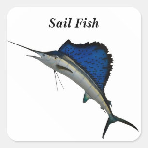 Sailfish mit dem benutzerdefinierten Platz Quadratischer Aufkleber