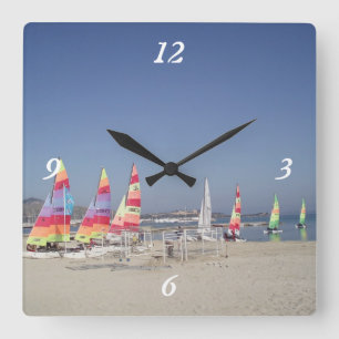 Sailing Away Quadratische Wanduhr