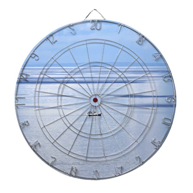 Sailing boat on sea, Nautical, blue water sky Dartscheibe (vorne)