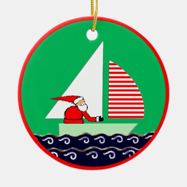 Sailing Christmas Keramik Ornament (Vorne)
