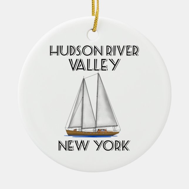 Sailing Hudson River New York Keramik Ornament (Vorne)