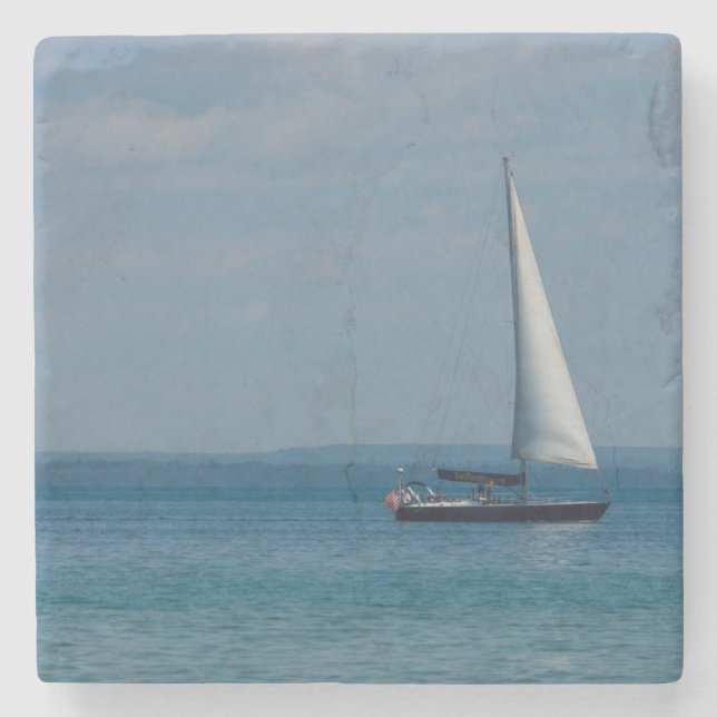 Sailing Mackinac Steinuntersetzer (Vorderseite)