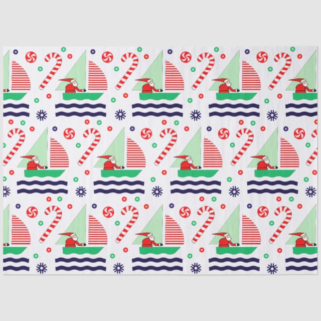 Sailing Nautical Christmas Holiday Gift Seidenpapier (Vorderseite)