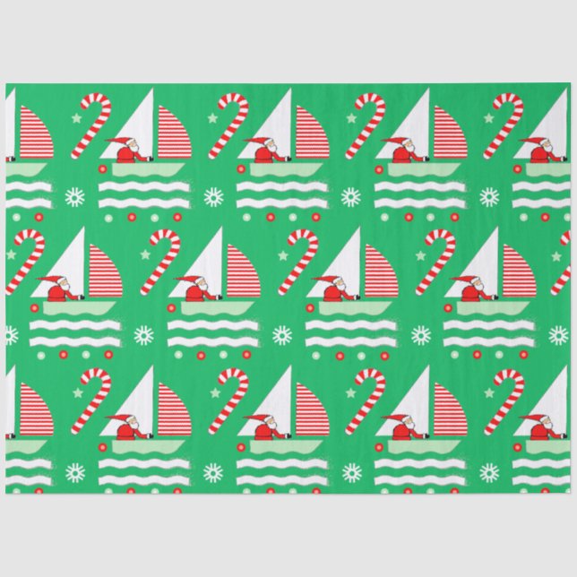 Sailing Nautical Christmas Holiday Gift Seidenpapier (Vorderseite)