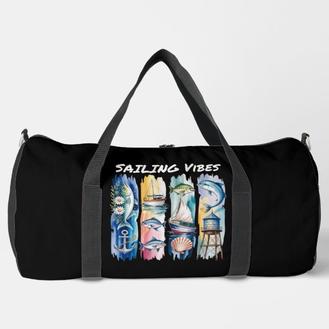 Sailing Vibes Marine  Ocean Elements   Duffle Bag (Vorderseite)