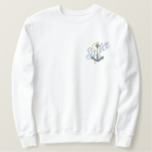 Sailor Anchor Besticktes Sweatshirt
